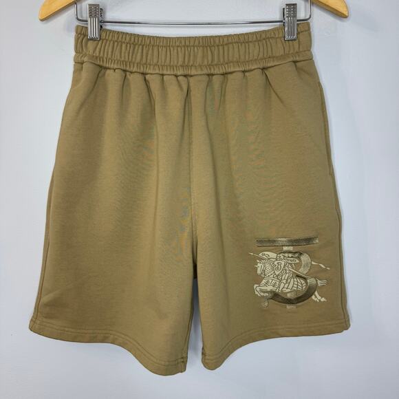 BURBERRY Embroidered Monogram Ekd Cotton Shorts Ton Men's M - Picture 1 of 16